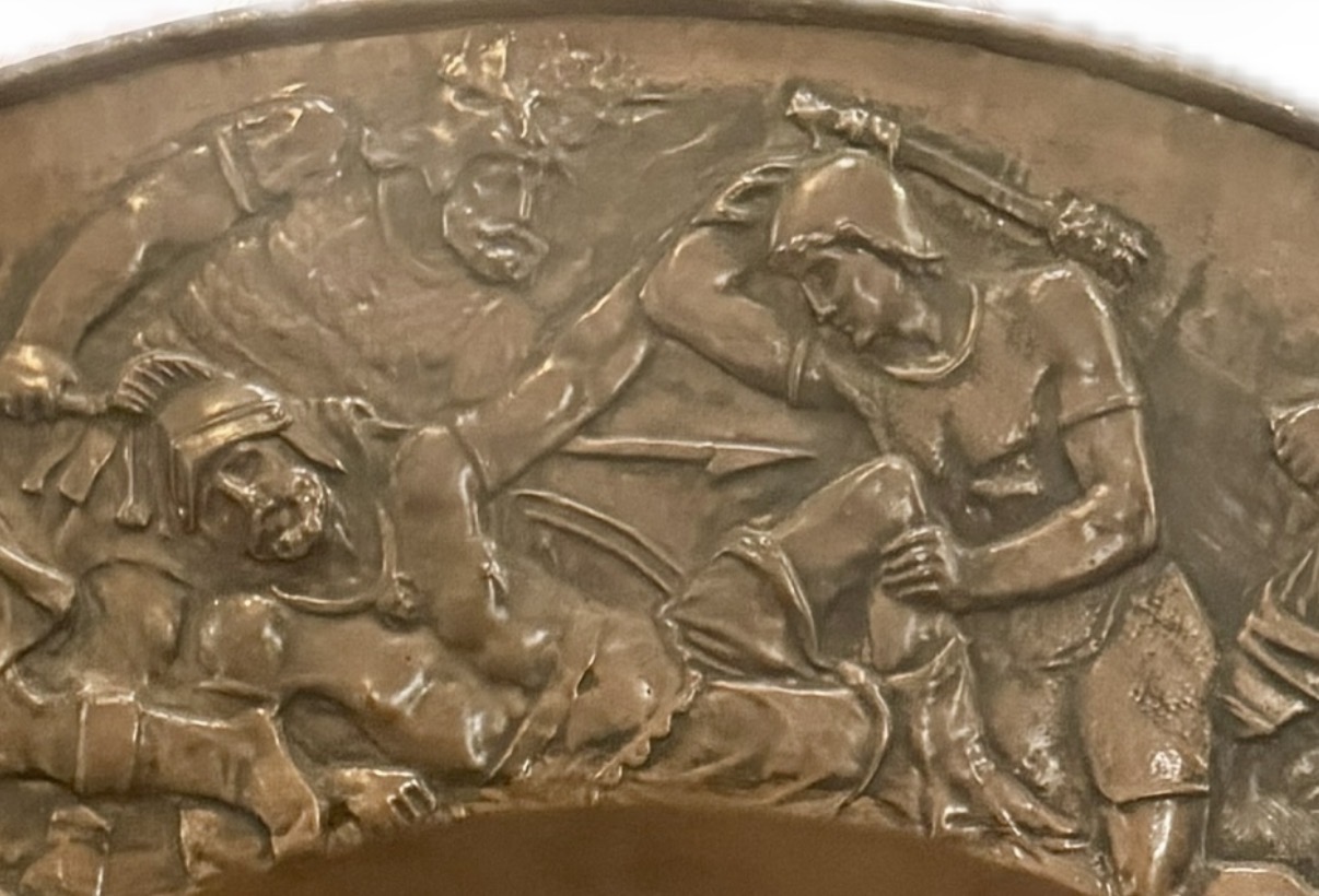 Große Historismus-Wandplatte mit Henri IV – kupferfarbenes Relief, Ø 98 cm