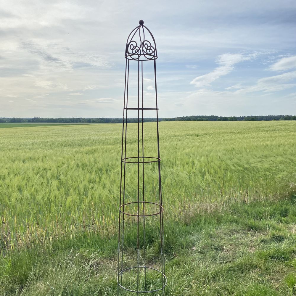 Obelisk Rankhilfe  220 cm  / Rankobelisk / Rankgitter / Eisen / ROST