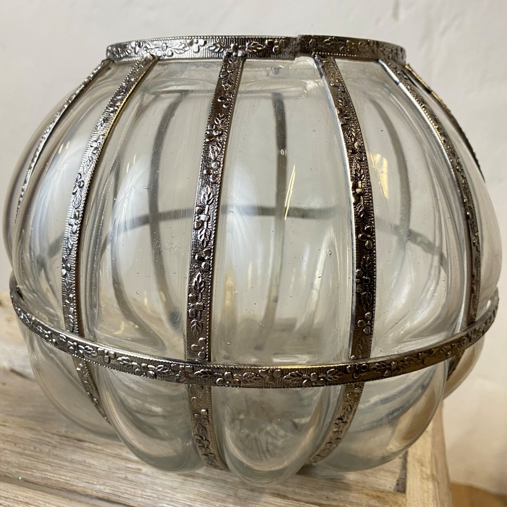 Windlicht  Omega Glas / Metall Durchmesser 13 cm