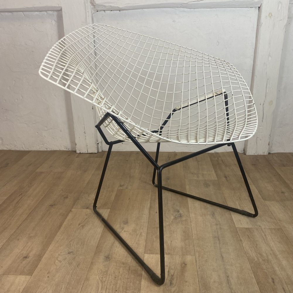 Diamond Sessel Knoll Bertoia diamond chair Weiss mid century design / 50er -60er Jahre