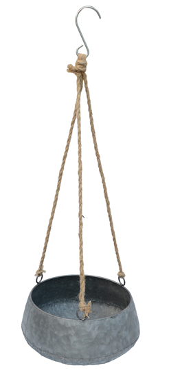 Pflanzschale zum hängen / Zinkblech / mit Haken