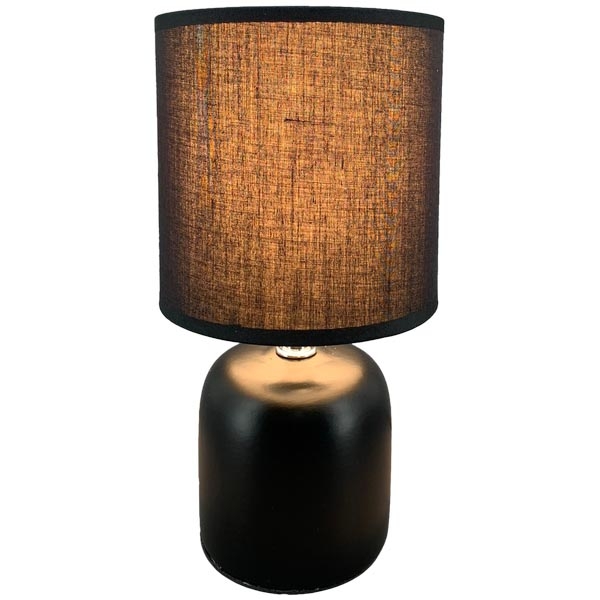 Tischleuchte Lampe Clarté, schwarz, Polyester/Keramik, 9x13x24 cm