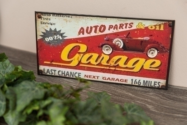 Metallschild Garage