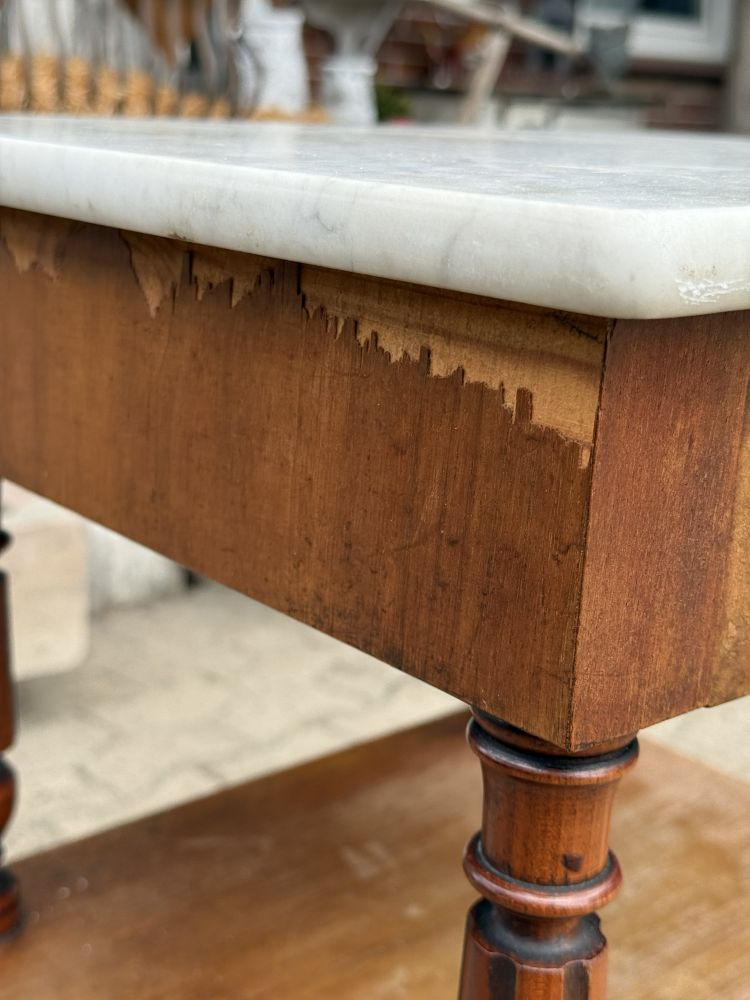 Antiker Nachtschrank Gründerzeit um 1880 – Marmorplatte – DIY / unrestauriert