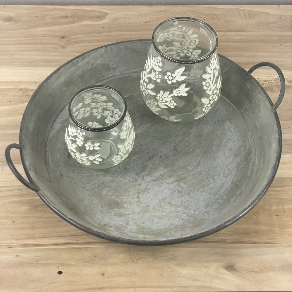 IMG_E6061 große Dekoschale "MANOLO" mit Griff / Zinkblech