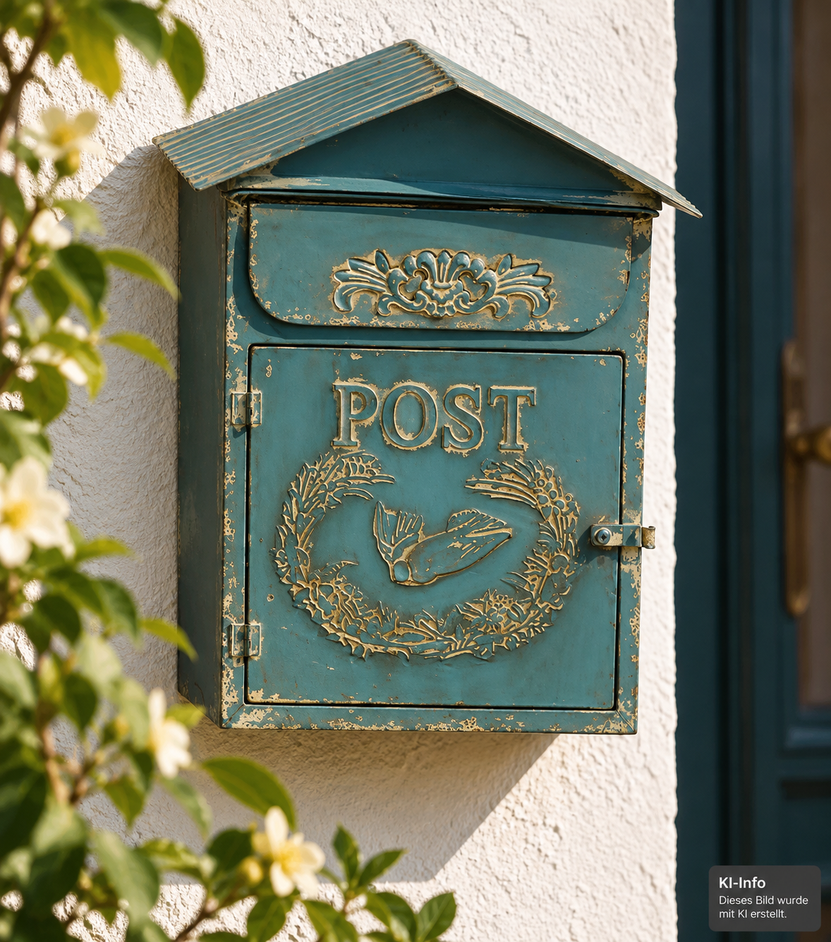 Briefkasten „MICHEL“ – Metall antikgrün im Vintage-Look