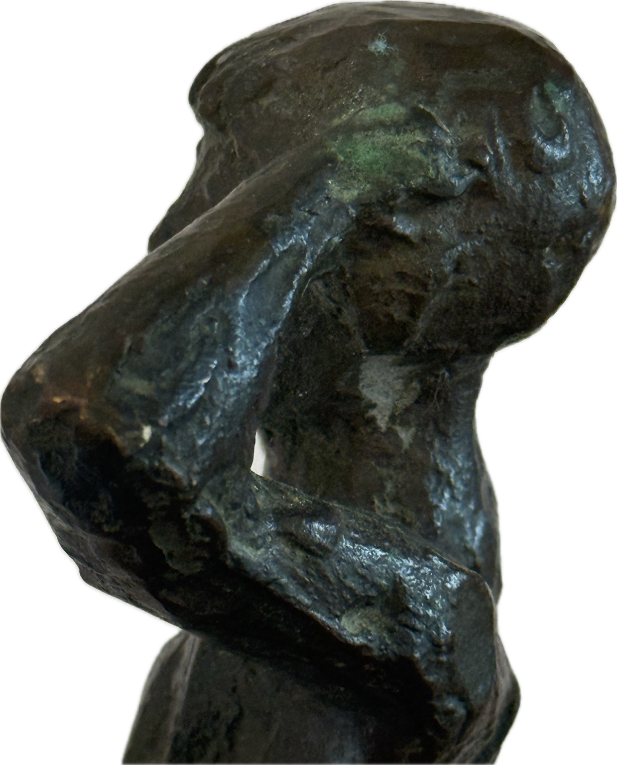 Curt Beckmann Bronze Skulptur „Stehender Junge“ – Moderne Bronzeplastik