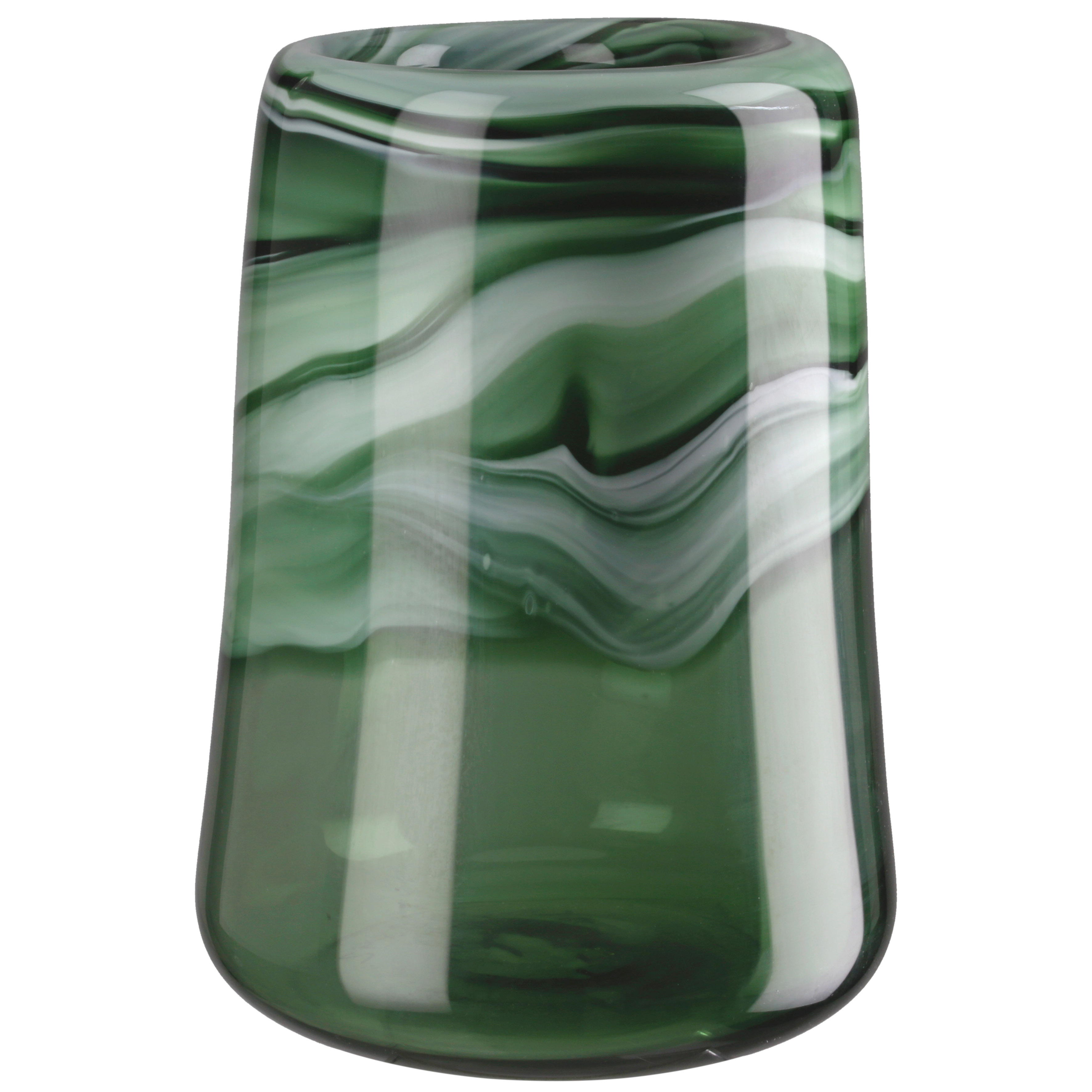 Design-Vase „Verde Eleganza“ – Handgefertigte Glas-Kunst in Grün