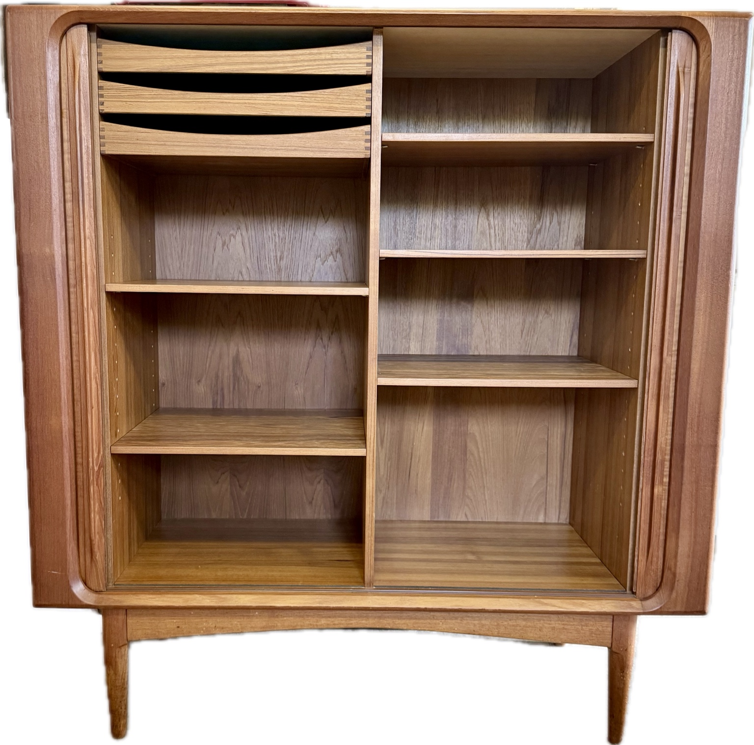 Dänisches Mid-Century Highboard aus Teakholz von Bernhard Pedersen & Søn – 1960er Jahre