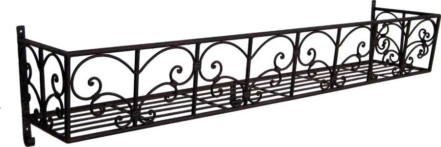 großer Wandkorb / Blumenkorb aus Metall / L-110 cm T-24 cm