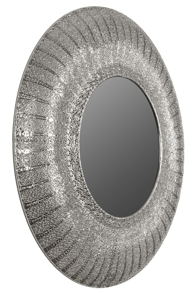 Spiegel Zala, mit Metallrahmen, rund