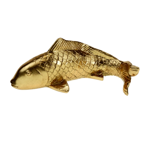 Fisch, gold , Fisch für die Wand / Wanddekoration linksgebogen Werner Voss