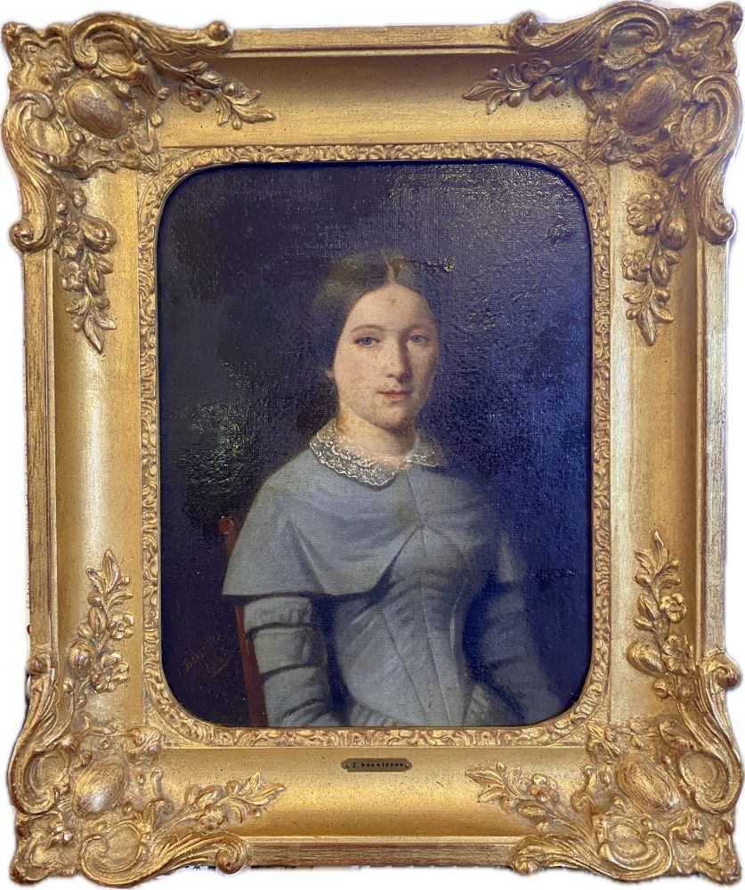 Öl-Gemälde Porträt einer Frau / J. Bessières 1845/ Frankreich