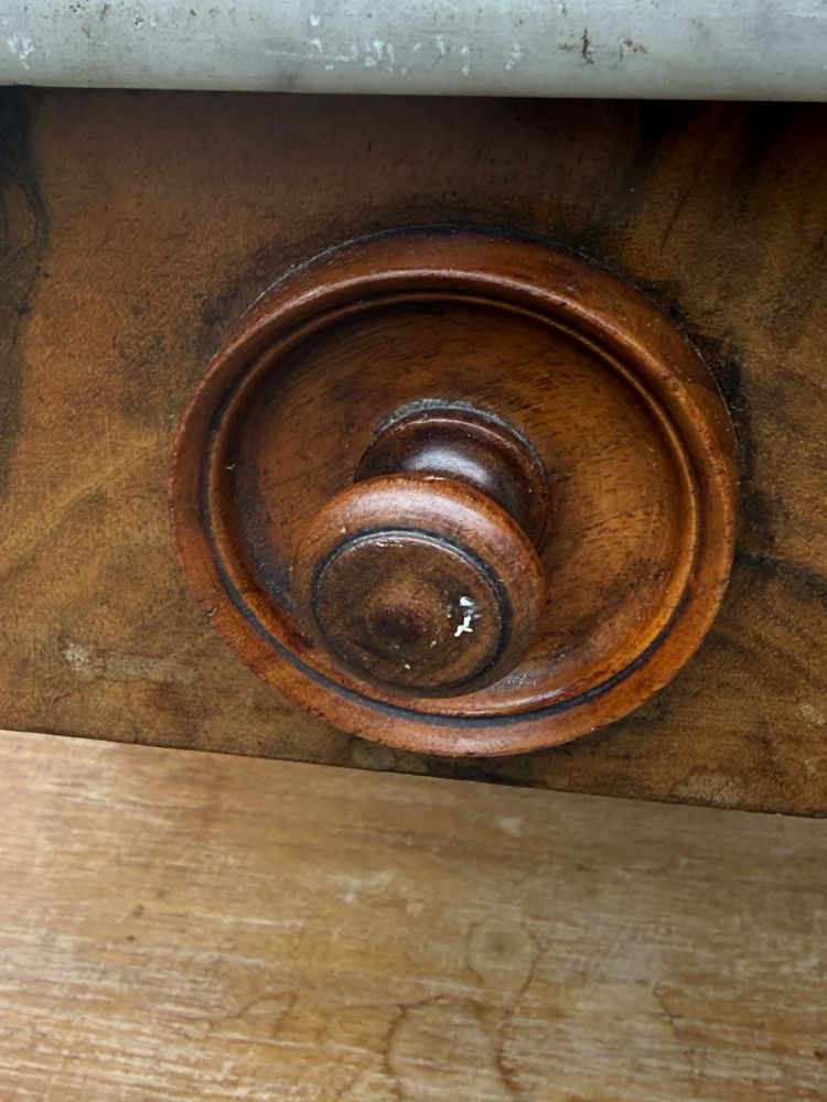 Antiker Nachtschrank Gründerzeit um 1880 – Marmorplatte – DIY / unrestauriert