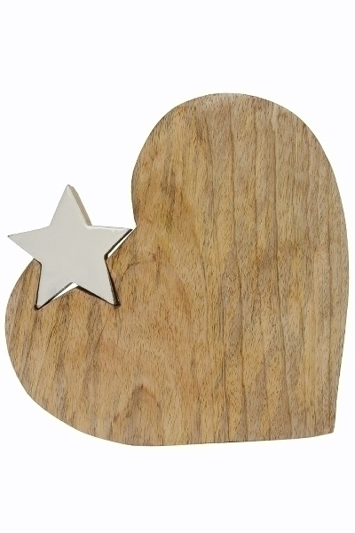 Deko Holz Puzzle mit Stern, holzfarbend