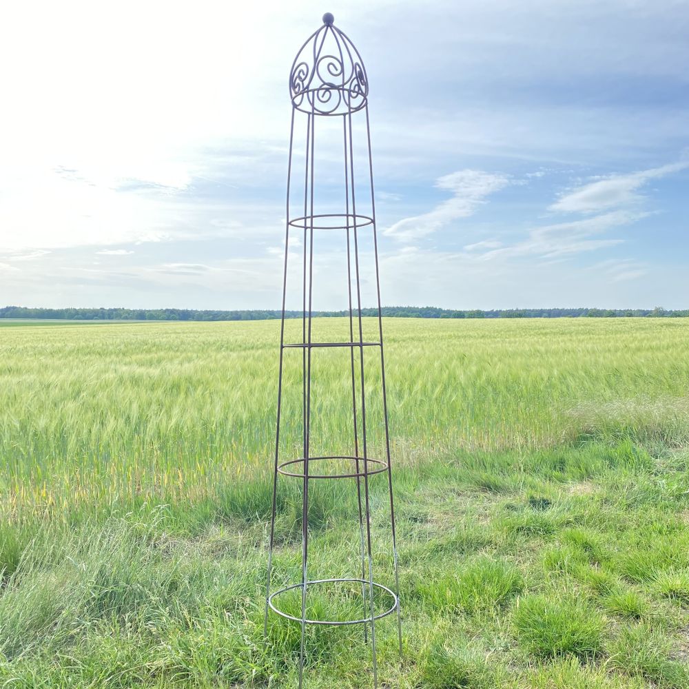 Obelisk Rankhilfe 280 cm / Rankobelisk / Rankgitter / Eisen / ROST, Rankturm