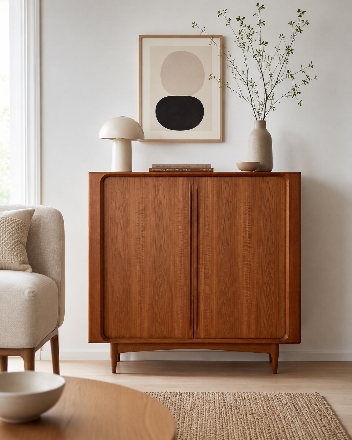 Dänisches Mid-Century Highboard aus Teakholz von Bernhard Pedersen & Søn – 1960er Jahre