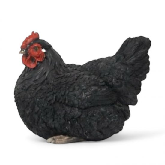 Dekofigur „Landhaus Huhn Schwarz“ – 26 cm