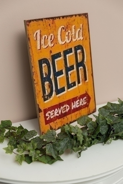 Holzschild Ice cold beer