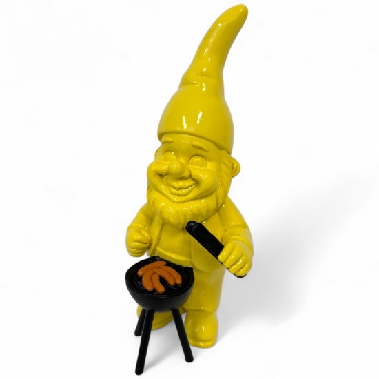 Gartenzwerg „Grillmeister“ Gelb – 38 cm