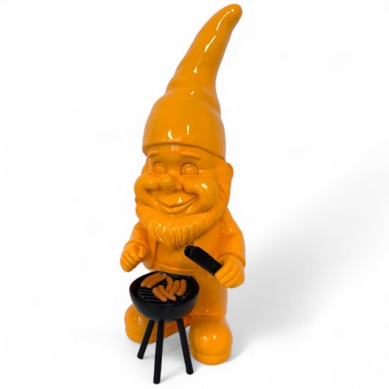 Gartenzwerg „Grillmeister“ Orange – 38 cm