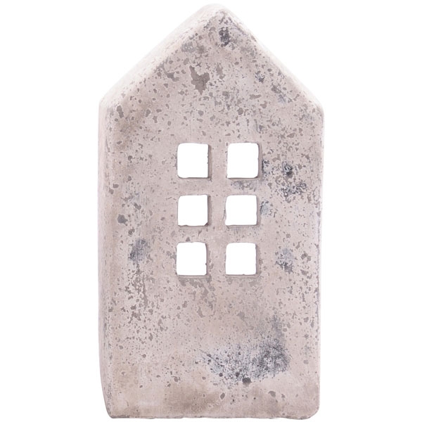 Haus - WindLicht Valo, creme/white, Zement, 16x10x30,5 cm / Dekohaus