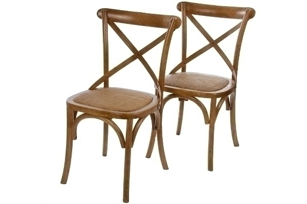 Holzstuhl Titanic, mit Rattansitzfläche, braun