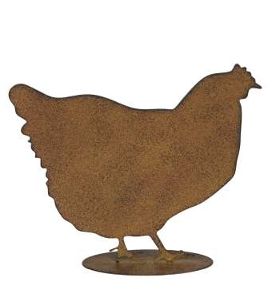 Dekofigur „Huhn“ aus Eisen – Rostoptik (Modell 2)