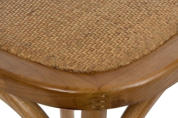 Holzstuhl Titanic, mit Rattansitzfläche, braun