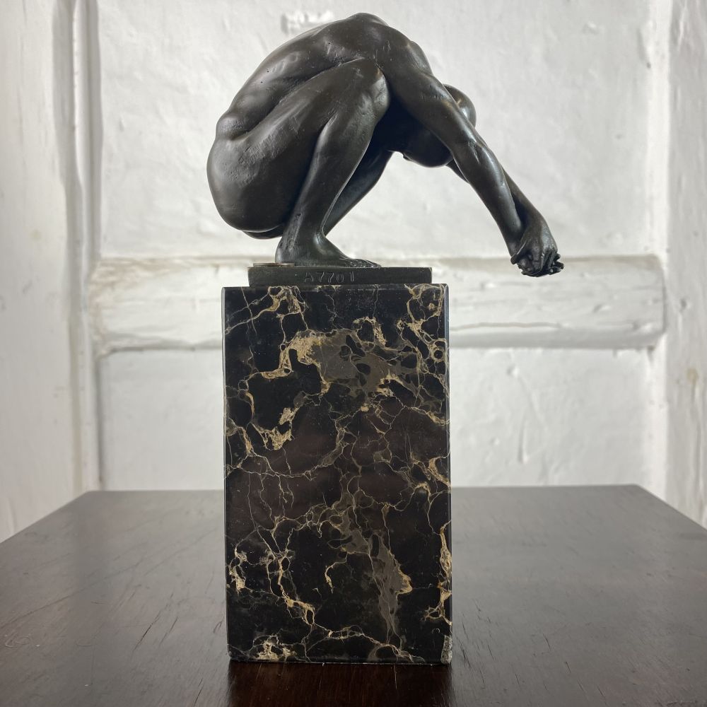 Männer Bronzefigur J.B Deposse Garanti Paris / Künstler Milo