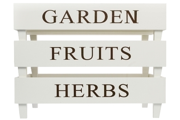 Holzkistenset Raphael, 3tlg. Fruits/Herbs/Garden , weiß