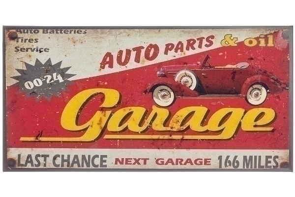 Metallschild Garage
