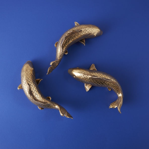 Fisch, gold , Fisch für die Wand / Wanddekoration rechtsgebogen Werner Voss
