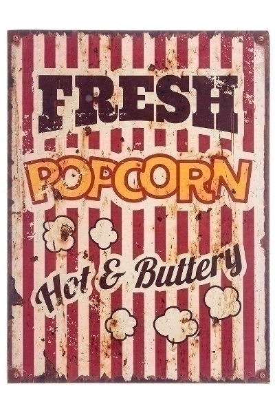 Holzschild Popcorn