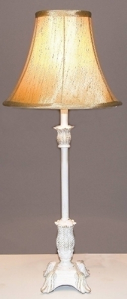 Tischlampe Amber, weiß antik